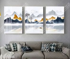 Tranh treo phòng khách đẹp ghép bộ