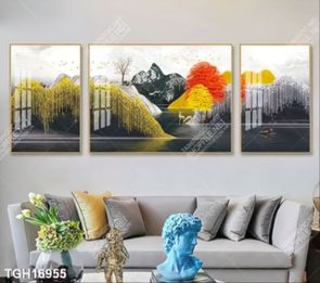 Tranh treo phòng khách đẹp ghép bộ