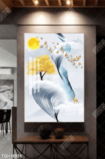 Tranh ghép theo bộ trang trí tường nhà độc đáo