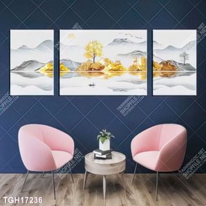 Tranh treo phòng khách đẹp ghép bộ