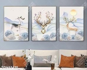 Tranh ghép theo bộ trang trí tường nhà độc đáo