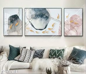 Tranh treo phòng khách đẹp ghép bộ