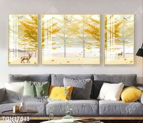 Tranh treo phòng khách đẹp ghép bộ