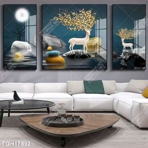 Tranh canvas decor phòng khách đẹp hiện đại