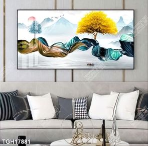 Tranh ghép tôn vẻ đẹp mảng tường trắng