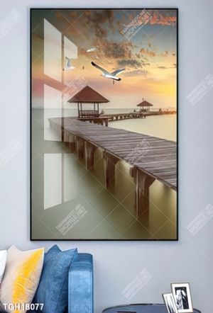 Tranh treo phòng khách đẹp ghép bộ