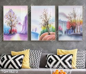 Tranh treo phòng khách đẹp ghép bộ