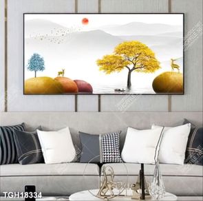 Tranh treo phòng khách đẹp ghép bộ