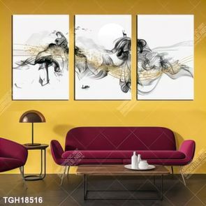 Tranh treo phòng khách đẹp ghép bộ