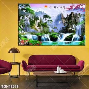 Tranh treo phòng khách đẹp ghép bộ