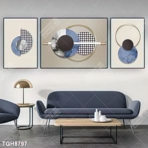 Tranh treo phòng khách đẹp ghép bộ