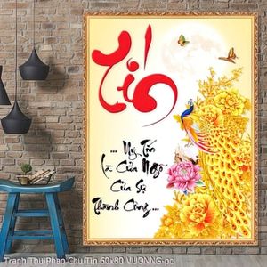 Tranh Thu Phap Chu Tin 60x80 VUONNG