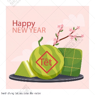 banh chung tet tan xuan file vector