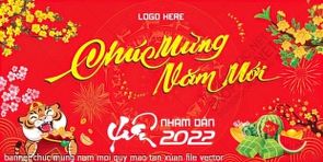 banner chuc mung nam moi quy mao tan xuan file vector