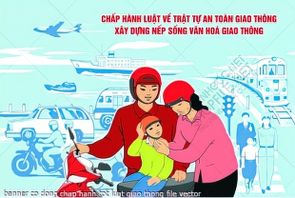 banner co dong chap hanh tot luat giao thong file vector