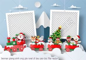 tranh cong giao banner giang sinh ong gia noel di tau cao toc file vector