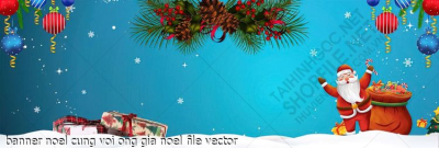 tranh cong giao banner noel cung voi ong gia noel file vector