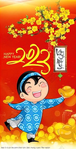 bao li xi co be cam thoi kim tien mung xuan file vector