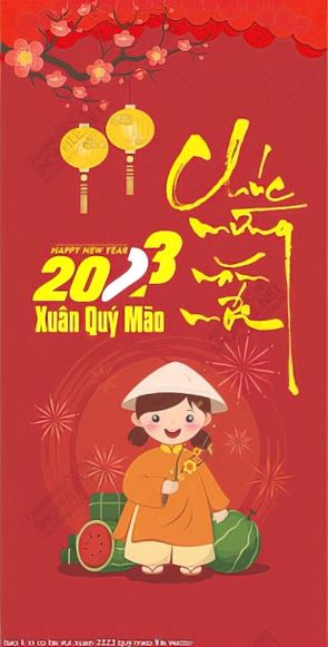 bao li xi co be vui xuan 2023 quy mao file vector