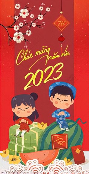 bao li xi hai em be vui xuan file vector