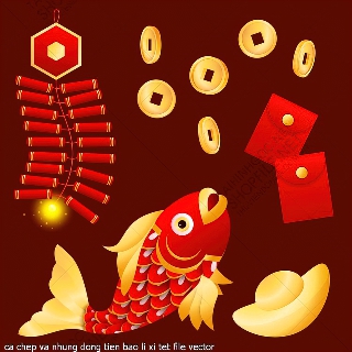ca chep va nhung dong tien bao li xi tet file vector