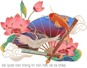 cai quat nan trang tri con hac va ca chep