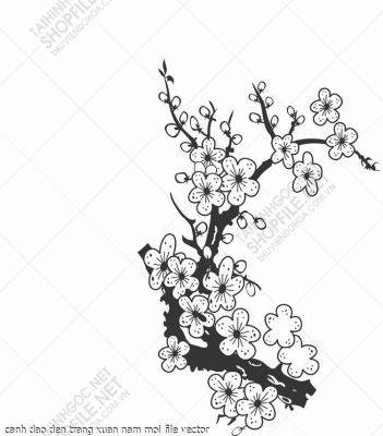 canh dao den trang xuan nam moi file vector