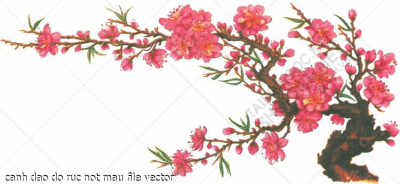 canh dao do ruc not mau file vector