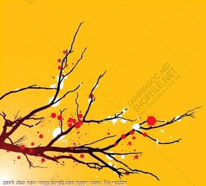 canh dao nen vang tuyet dep ngay xuan file vector