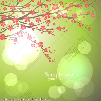 canh dao nen xanh trang tri tet file vector