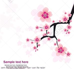 canh dao ngay tet hong nam ngay xuan file vector