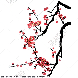 canh dao nghe thuat decor tranh tet file vector
