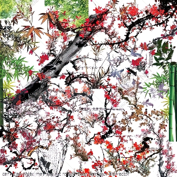 canh dao nhieu mau sac ruc ro don chao nam moi file vector