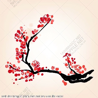 canh dao trang tri tranh nam moi tan xuan file vector