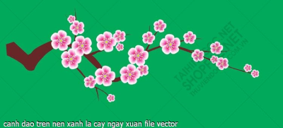 canh dao tren nen xanh la cay ngay xuan file vector
