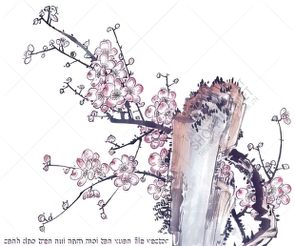 canh dao tren nui nam moi tan xuan file vector