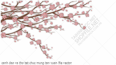 canh dao va tho tet chuc mung tan xuan file vector