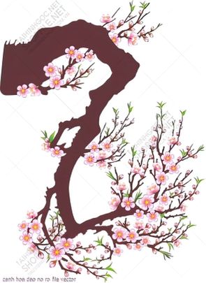 canh hoa dao no ro file vector