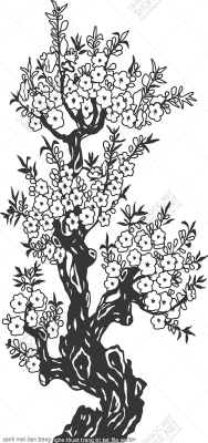 canh mai den trang nghe thuat trang tri tet file vector