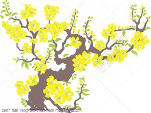 canh mai vang tan xuan nam moi file vector
