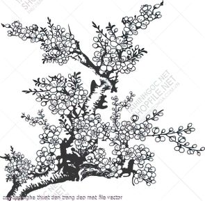 cay dao nghe thuat den trang dep mat file vector