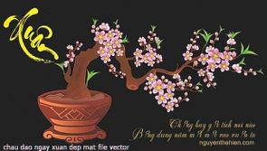 chau dao ngay xuan dep mat file vector