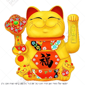 chu con meo vang tet thu hut tai loc xuan moi quy mao file vector
