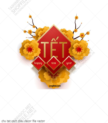 chu tet cach dieu decor file vector