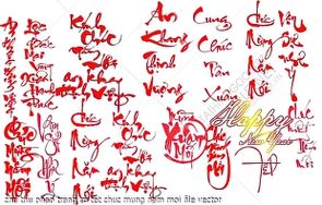 chu thu phap trang tri tet chuc mung nam moi file vector