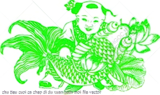chu tieu cuoi ca chep di du xuan nam moi file vector