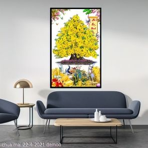 tranh hoa mai chua mai 22 4 2021