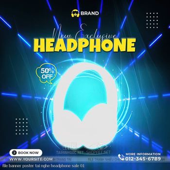 file banner poster tai nghe headphone sale 01