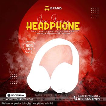 file banner poster tai nghe headphone sale 02