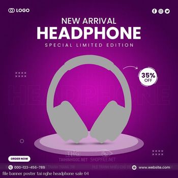 file banner poster tai nghe headphone sale 04